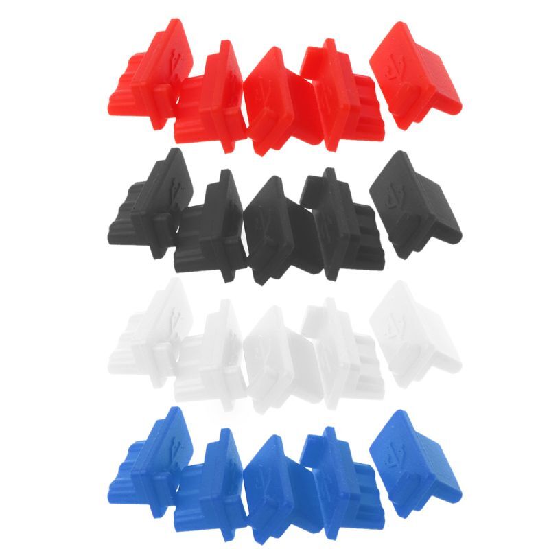 5PCS Easily Insert and Remove silicones USB Dust Plugs for Laptop Computer