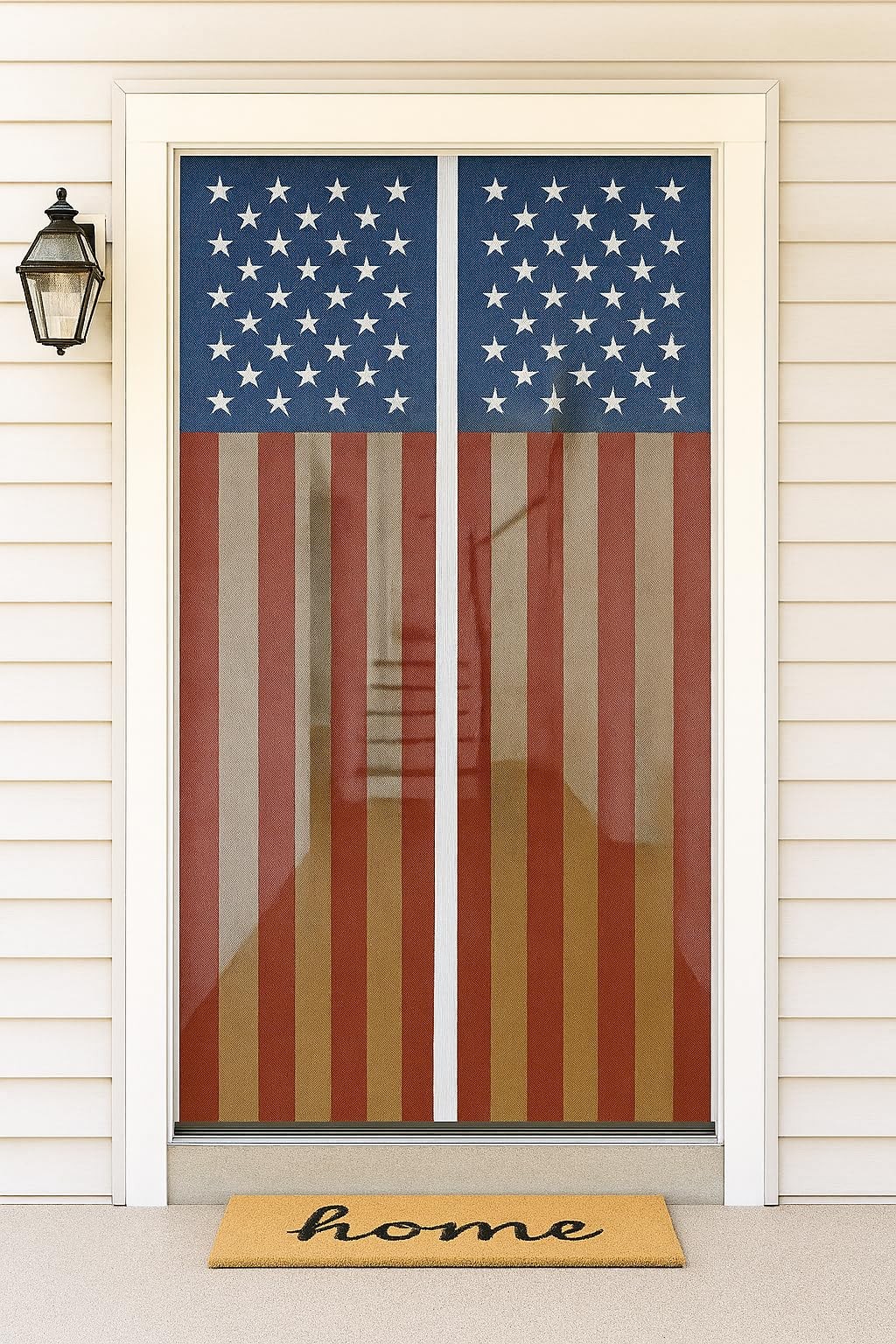 USA Flag Magnetic Screen Door - 40” x 85.5” Heavy Duty Mesh Curtain for Patio...