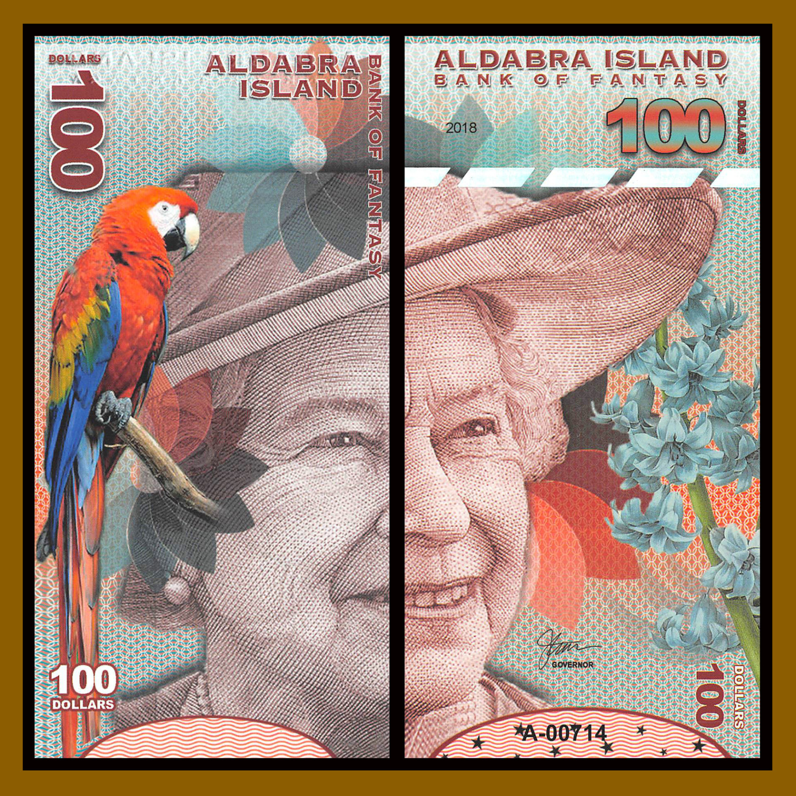 Aldabra Islands 5 10 20 50 100 500 Dollars (6 Pcs Full Set), 2018 QEII Fantasy