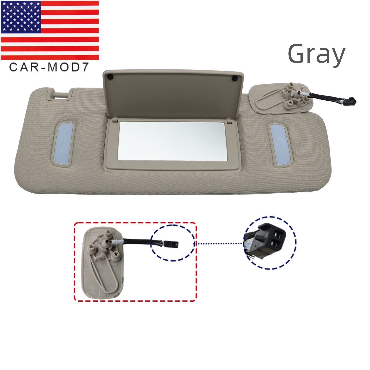 For 2007-2014 Chevrolet GMC Right Passenger Sun Visor w/ Mirror Light 22850310