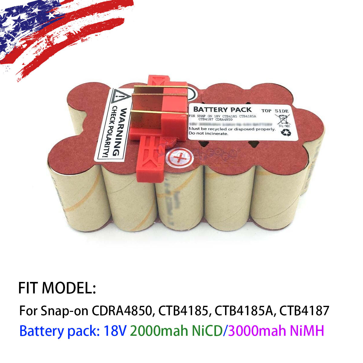 Replace battery for CTB4185 CTB4187 18 volt DIY Replace Kit  with Top End