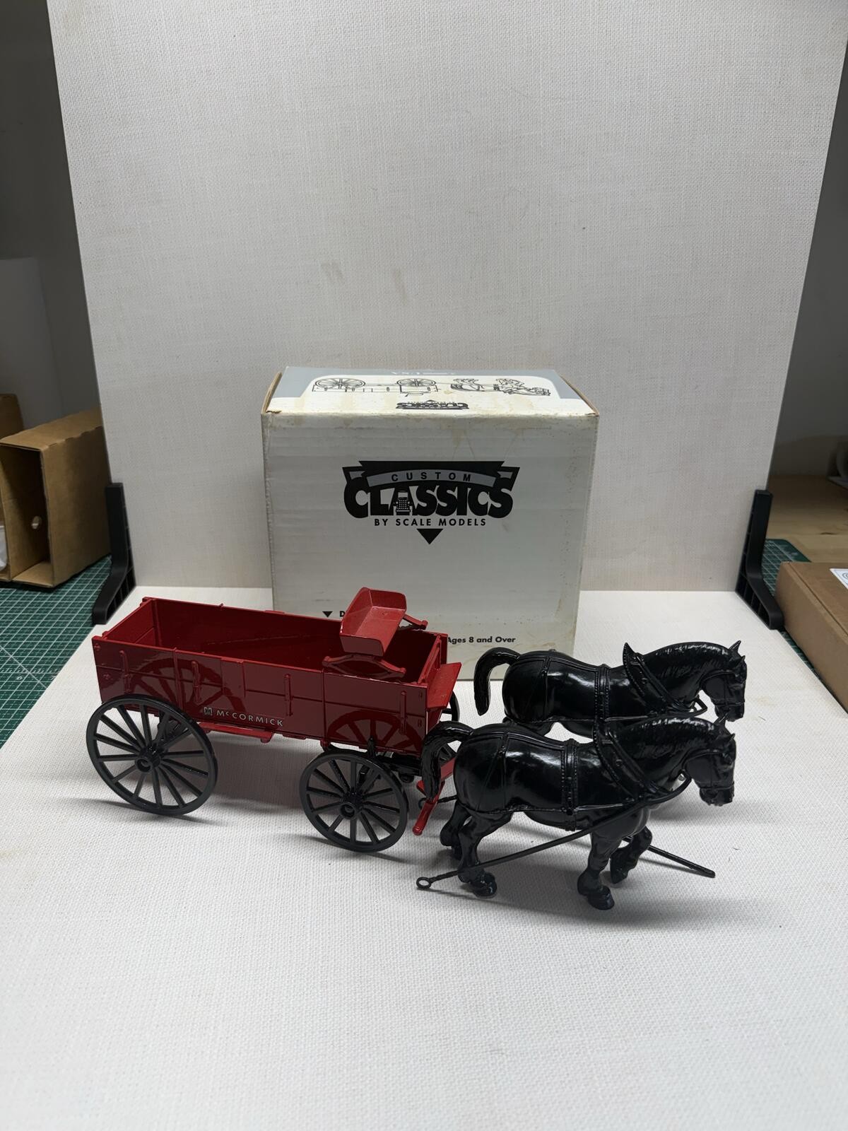 Custom Classics McCormick Die-Cast Horse Drawn Wagon with 2 Horses