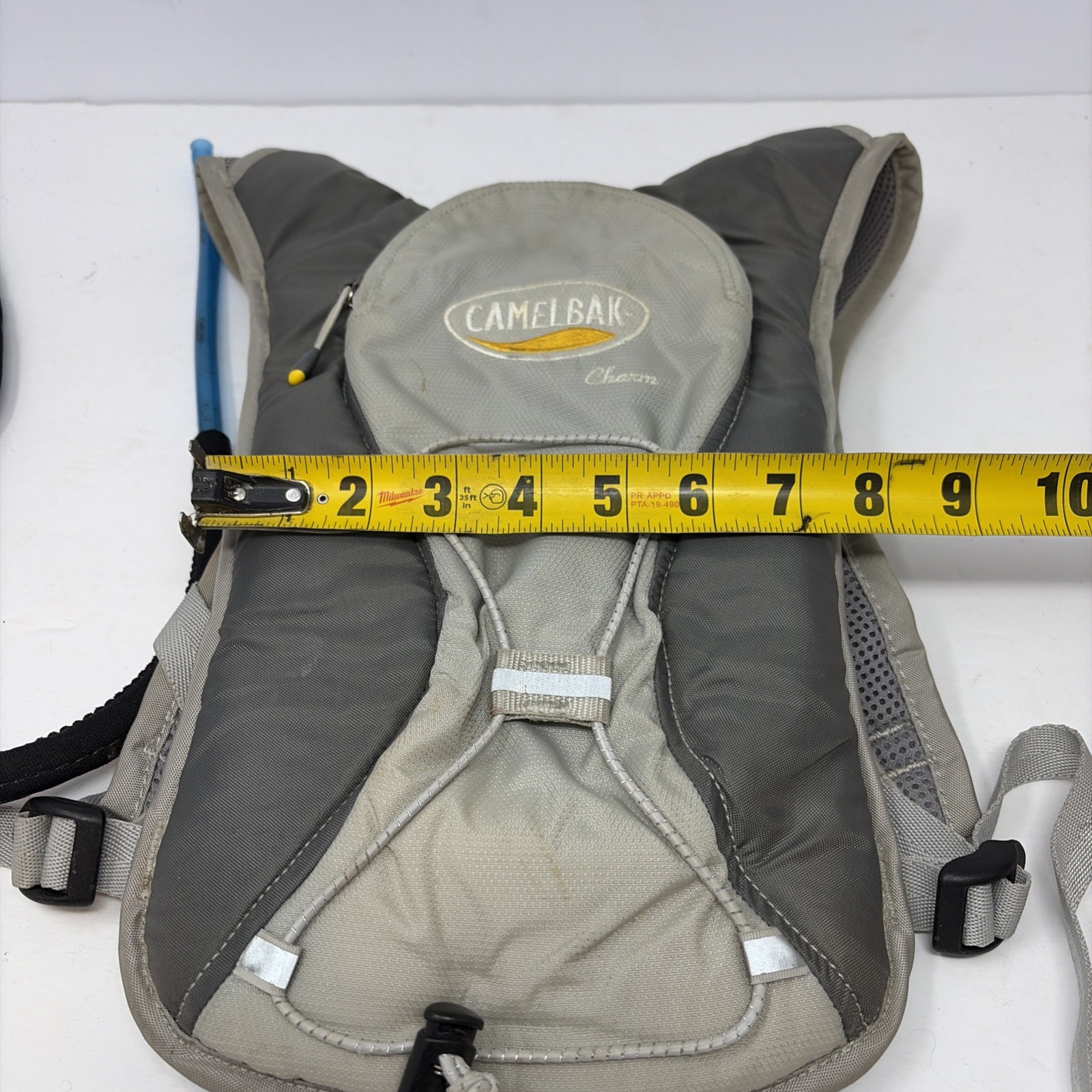 CamelBak CHARM Hydration Pack Outdoor Hiking Backpack Gray Tan Straw No Bladder