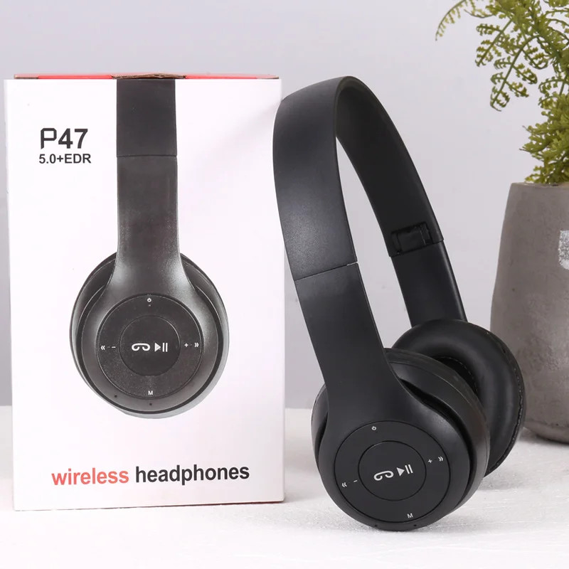 P47 Head Mounted Bluetooth Earphones Popular Heavy Low Music Earphones 5.0 Folda