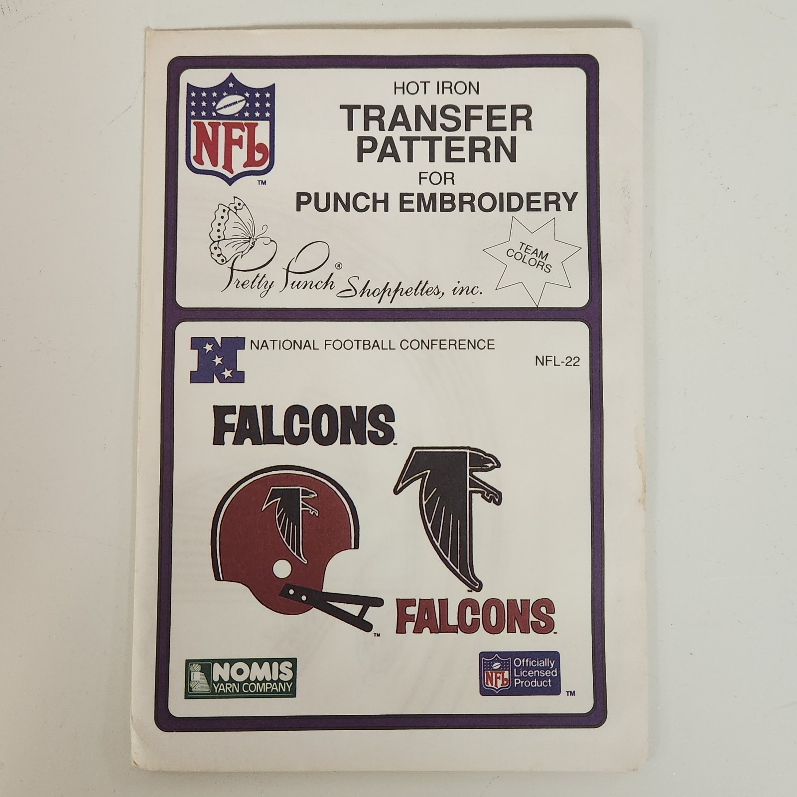 VTG Falcons NFL-24 Hot Iron Transfer Pattern For Punch Embroidery NFL Football