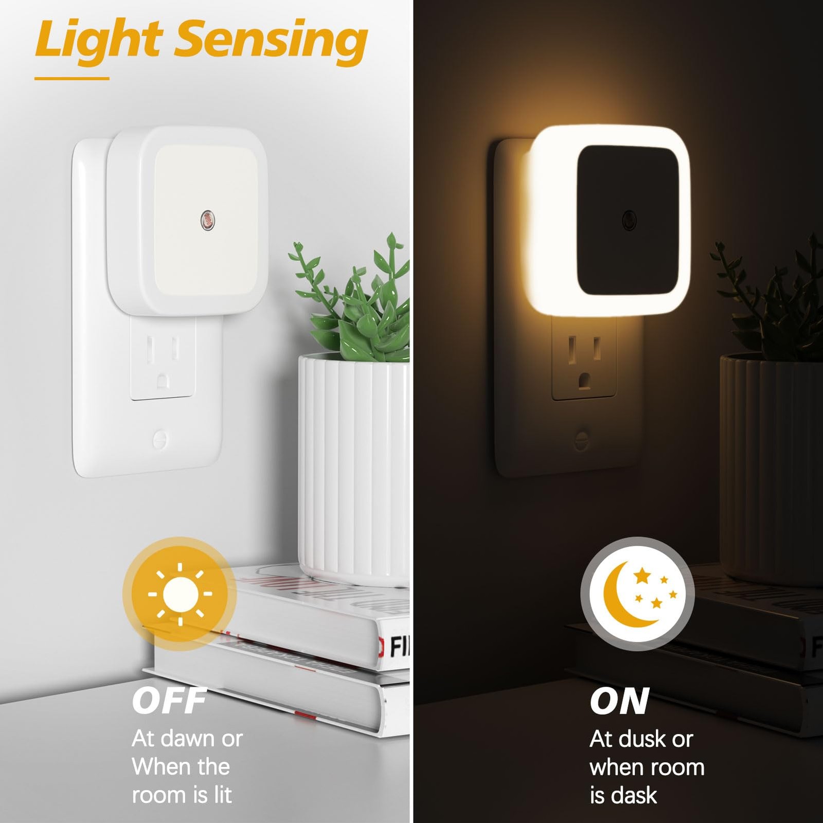 Sujeet Night Light, Lights Plug into Wall 4-Pack, 4 Pack, Warm White