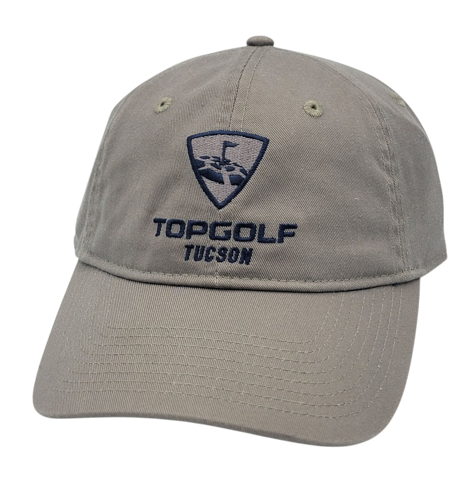 Topgolf Tucson Gray & Navy Blue Relaxed-Fit Strapback OSFM Hat Cap NEW NWT