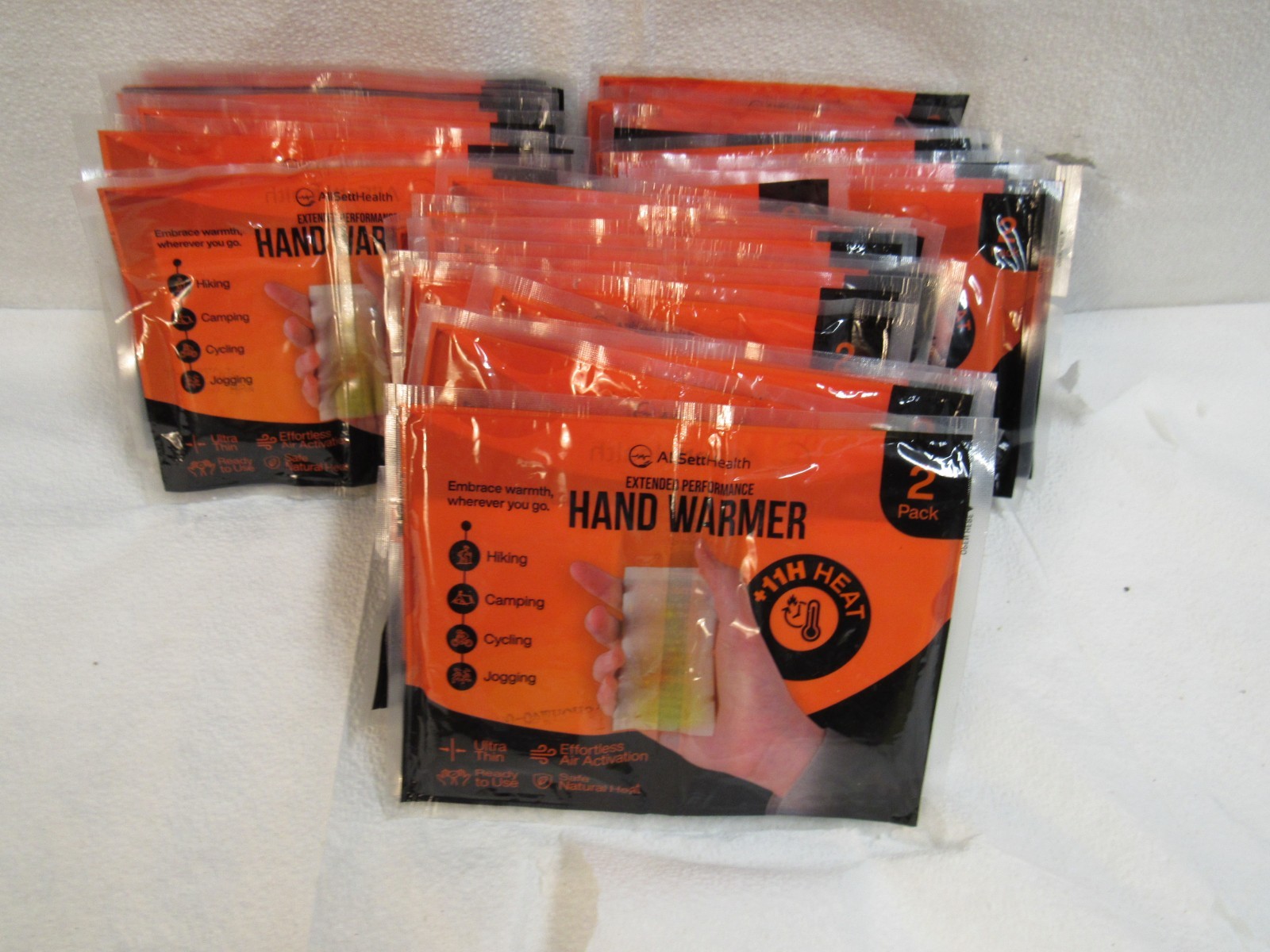 Lot of 36 Pairs AllSetHealth Hand warmers Hiking Biking Jogging Camping 10/28