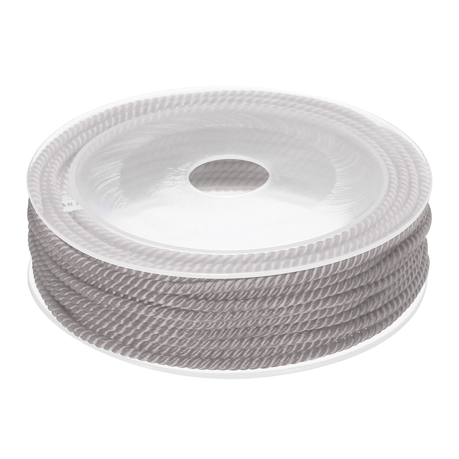 Trim Cord Rope 3mm Nylon Twisted Braid Trim Rope 0.12" 7.6 Yards Gray