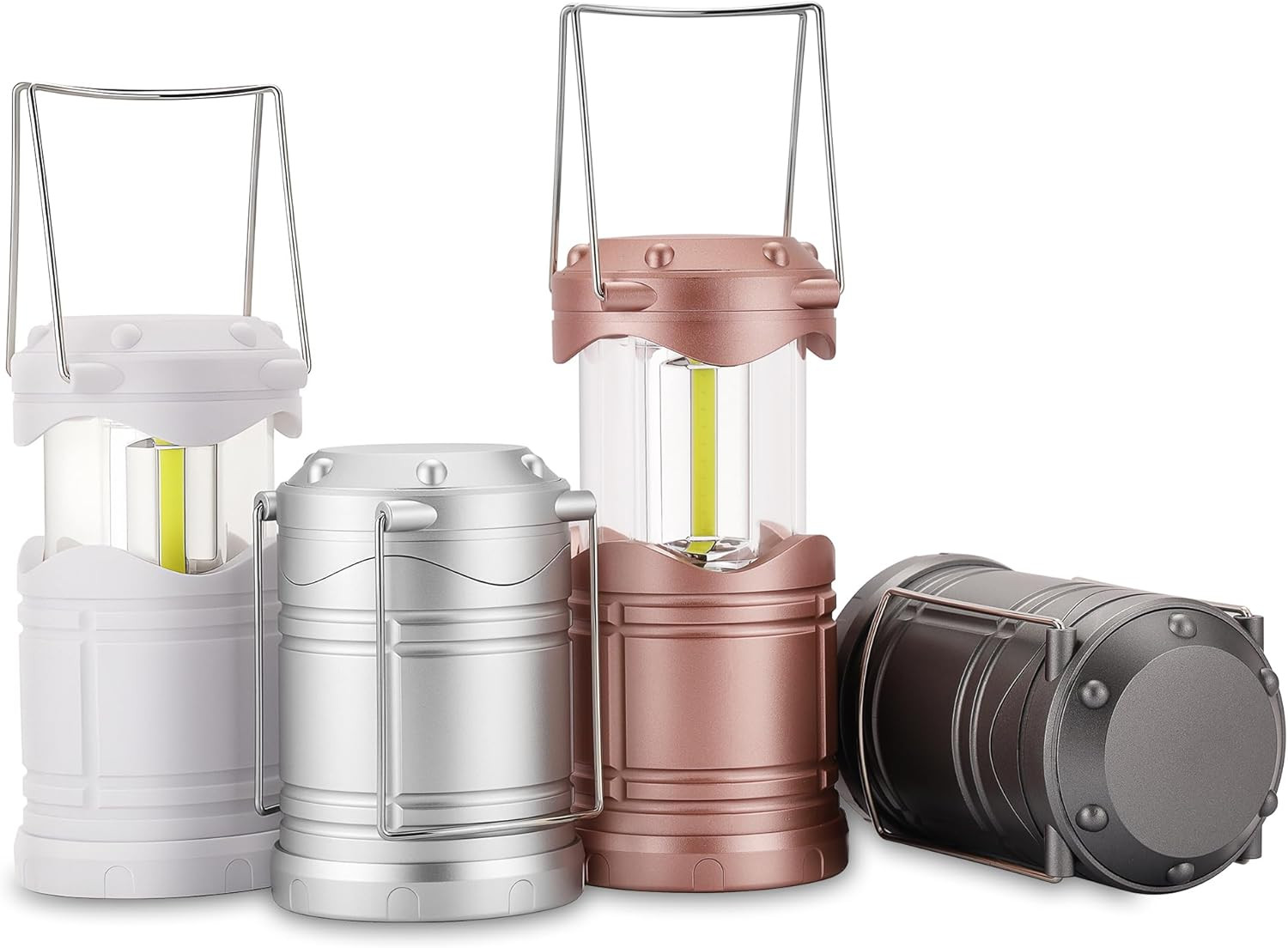 4PC LED Camping Lantern,Battery Powered Flashlight for Power Outages-Collapsible