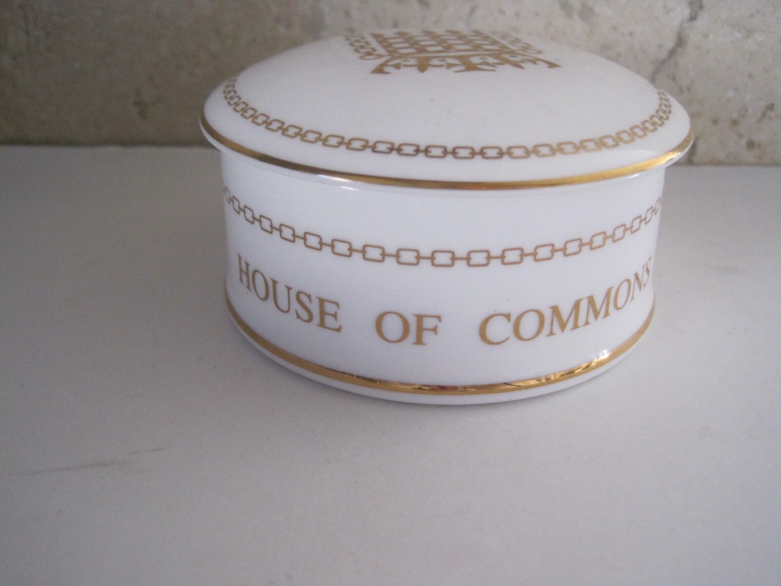 House Of Commons Bone China England Souvenir Trinket Box
