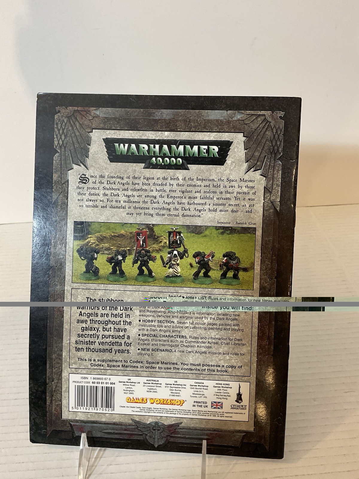 Warhammer 40,000 Dark Angels Codex. 1999 Good Condition
