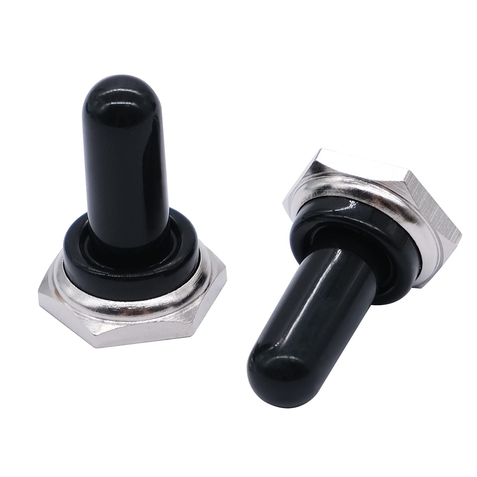mxuteuk 5pcs 12mm Toggle Switch Cover Rubber Knob Hat Waterproof Boot Black