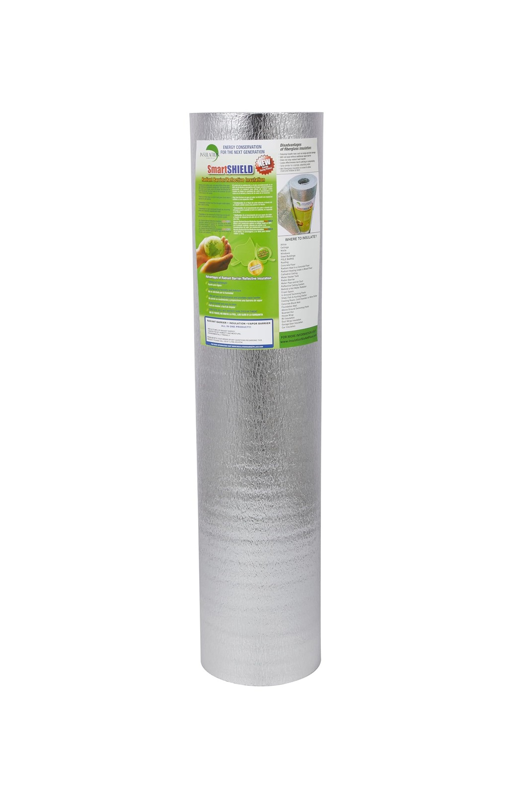 SmartSHIELD -3mm 48inx10ft ReflectiveINSULATION roll, Foam Core Radiant Barri...