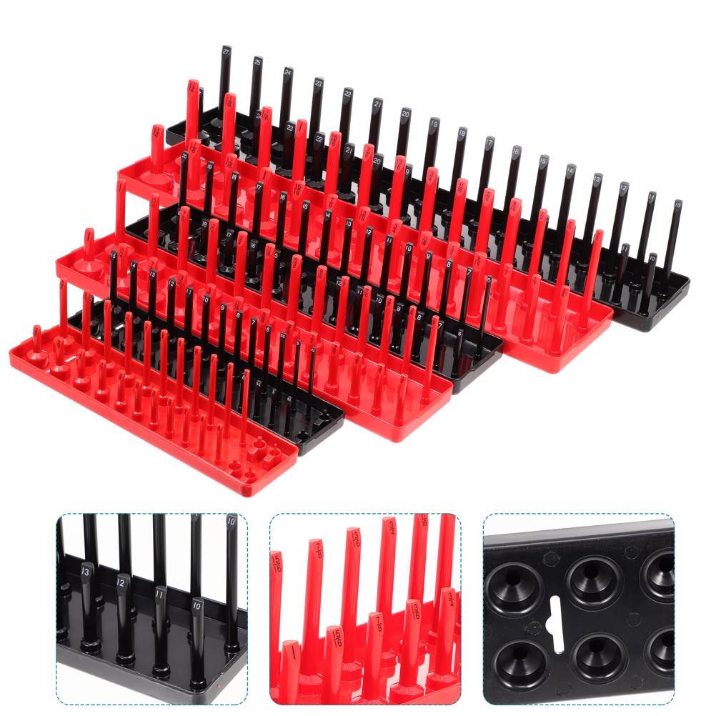 6 Pcs Portable Socket Clip Rail Holder Set Organizer Case Trays Storage