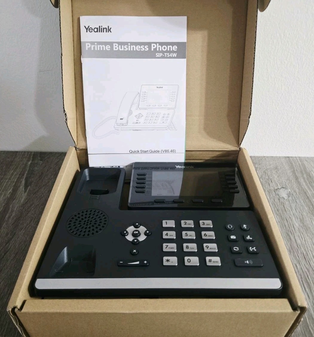 Yealink T54W IP Phone, 16 VoIP Accounts. 4.3-Inch Color Display Black. Open Box.