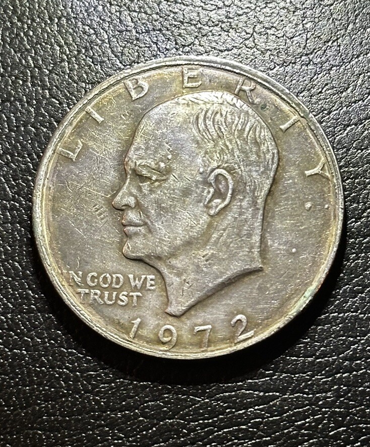 1972 P Eisenhower Dollar Error Multiple Obverse & Reverse Bumps + Debris
