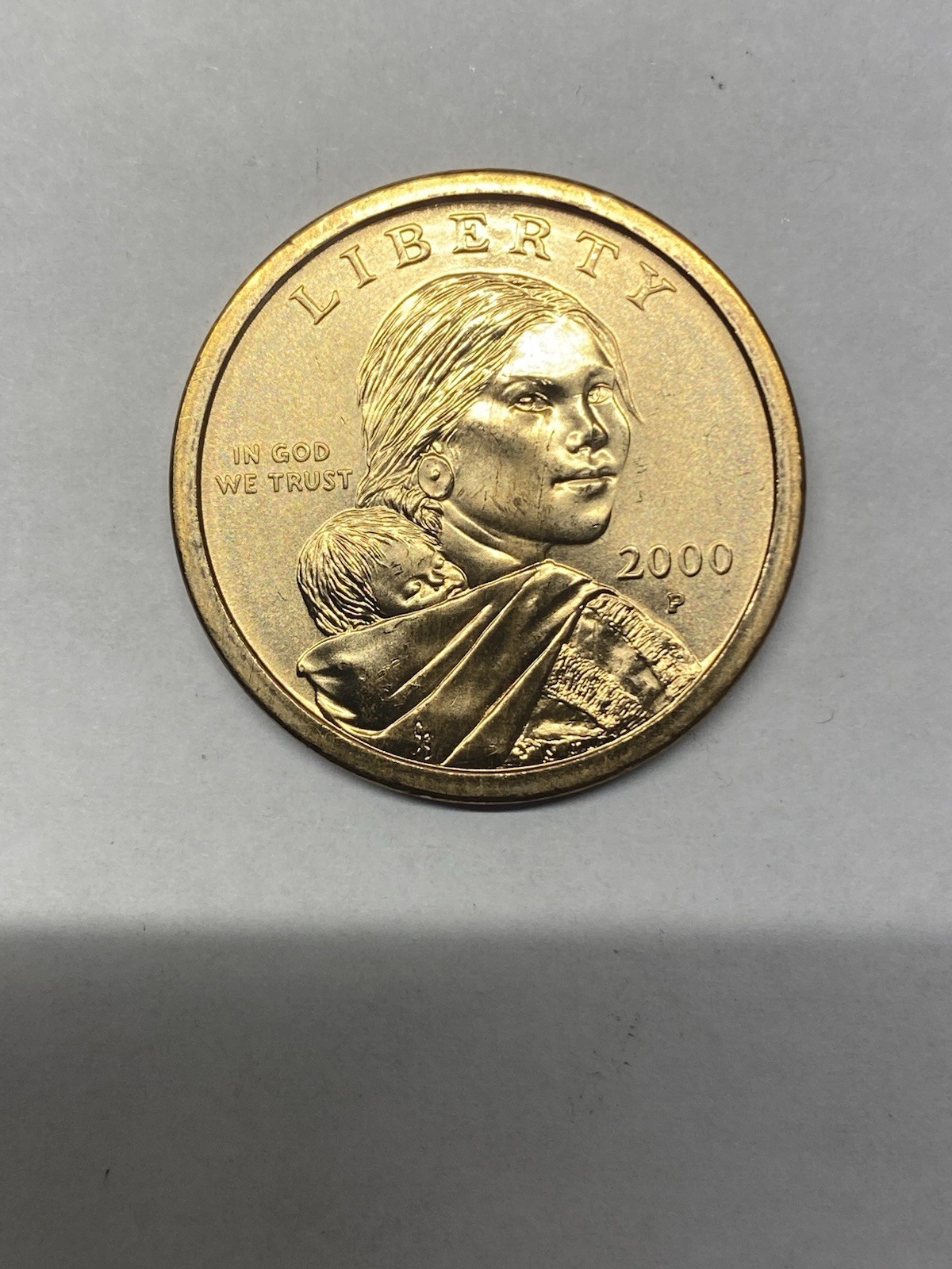 2000 P Native American Sacagawea Dollar Uncirculated condition Bronze $1 US Coin