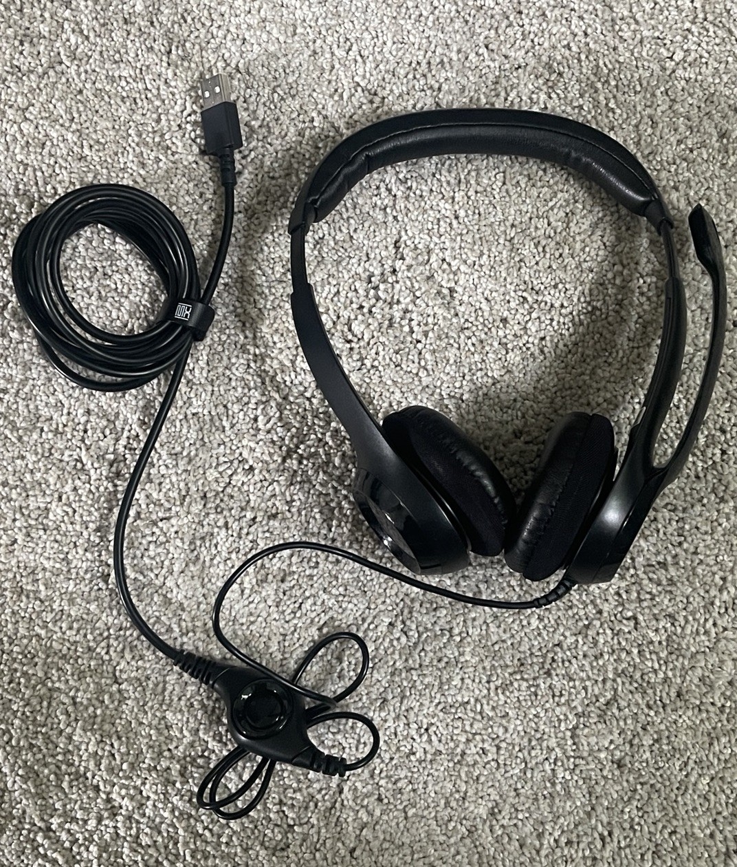 Logitech H390 Wired USB Computer Headset Black Tested Working