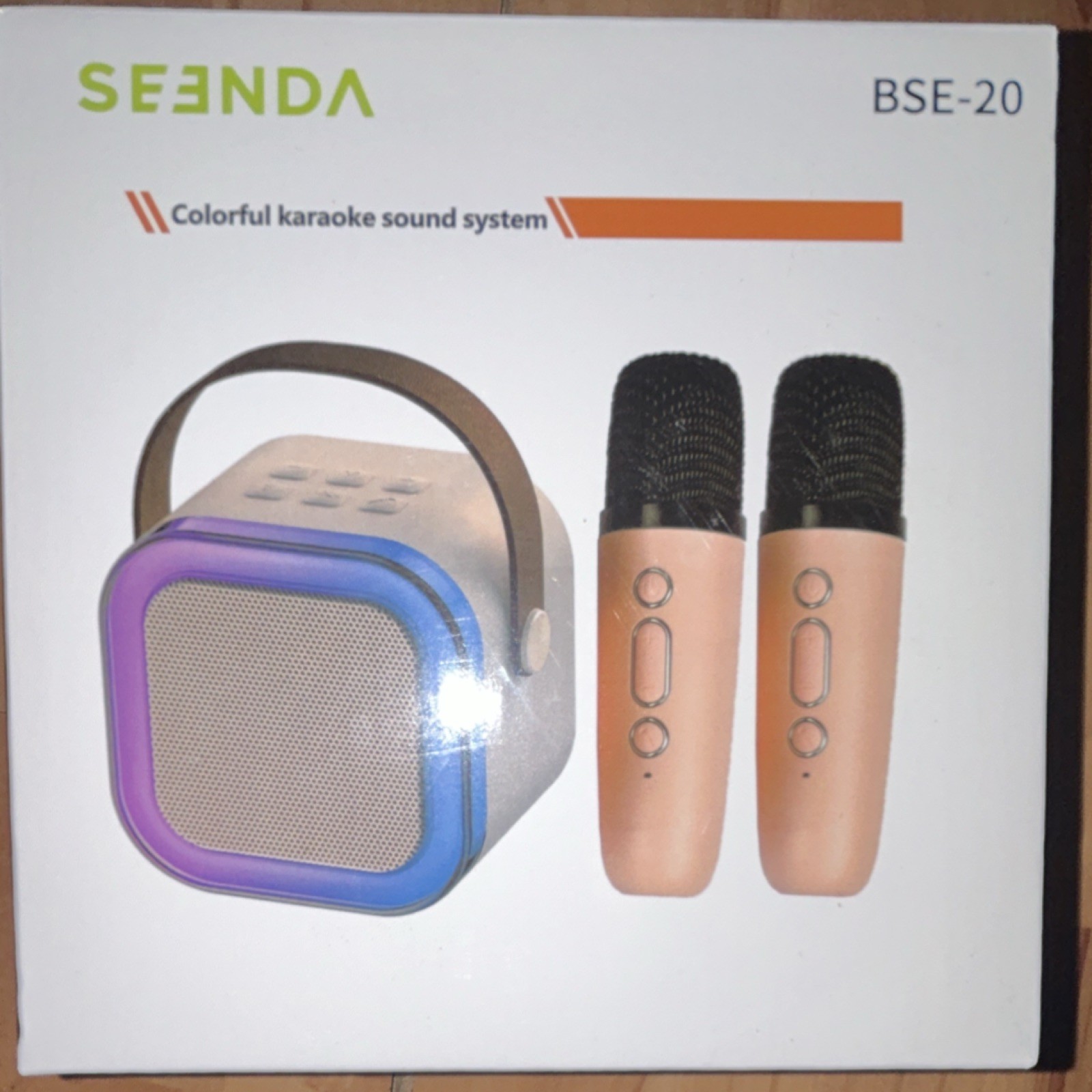 SEENDA BSE-20 Portable Karaoke System Colorful Lights, Microphones, Speaker