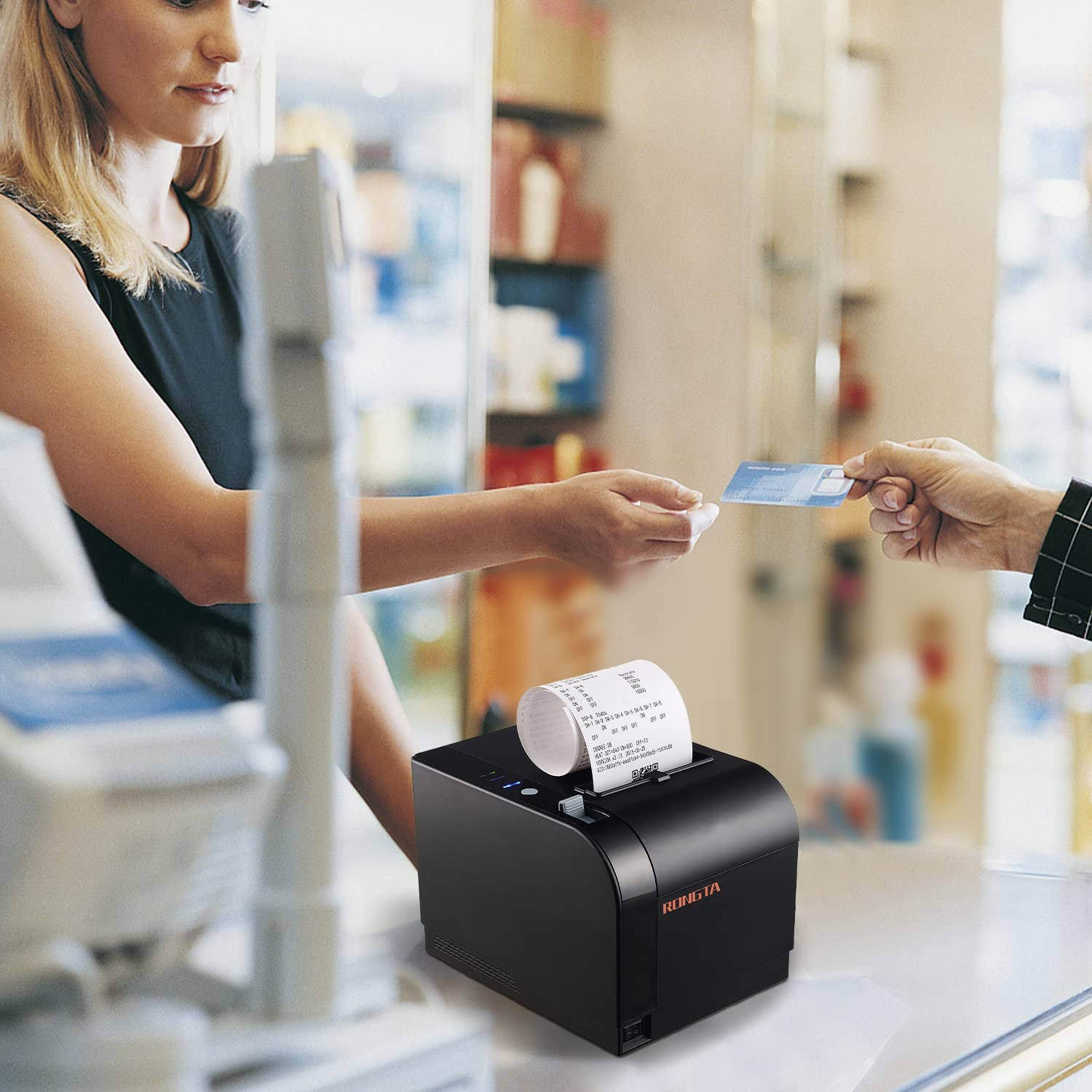 Thermal Receipt Printer, 80Mm Receipt Printers, Thermal Pos Printer with Auto C