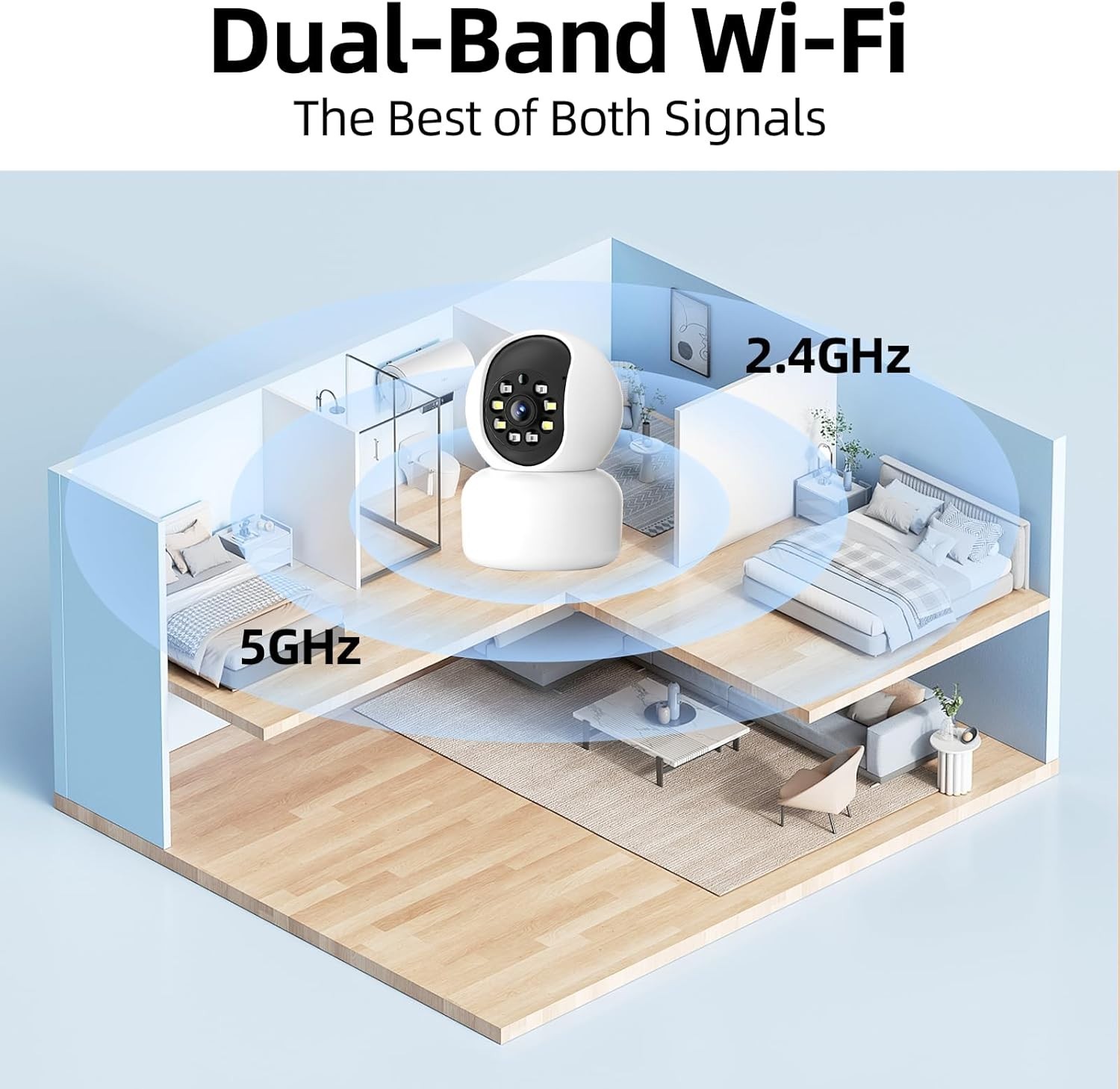 Hawkray 2K Indoor Security Camera - Motion Tracking, Two-Way Talk & Night Vision