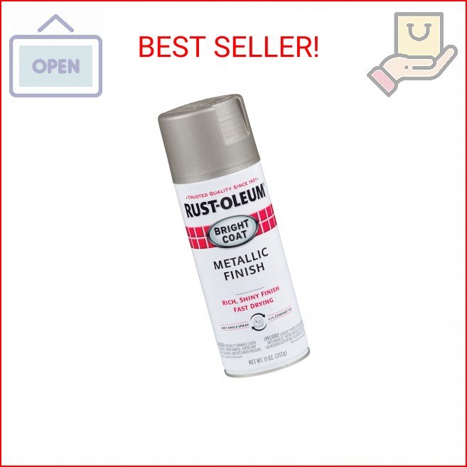Rust-Oleum 7715830 Stops Rust Bright Coat Metallic Spray Paint, 11 Oz, Aluminum