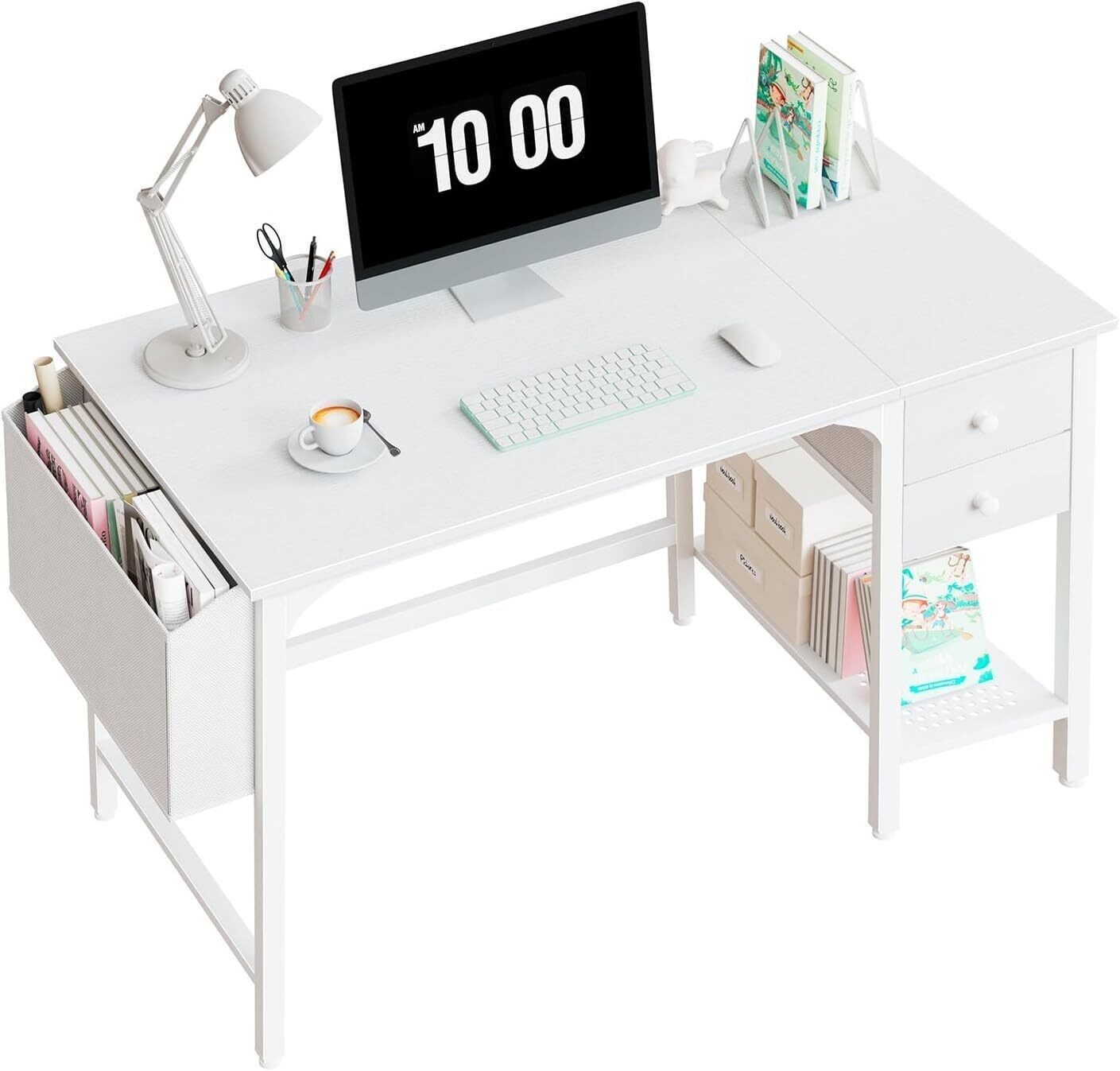Computer Desk with Drawers Storage Shelves 40" Home Office Work Writing Desk US