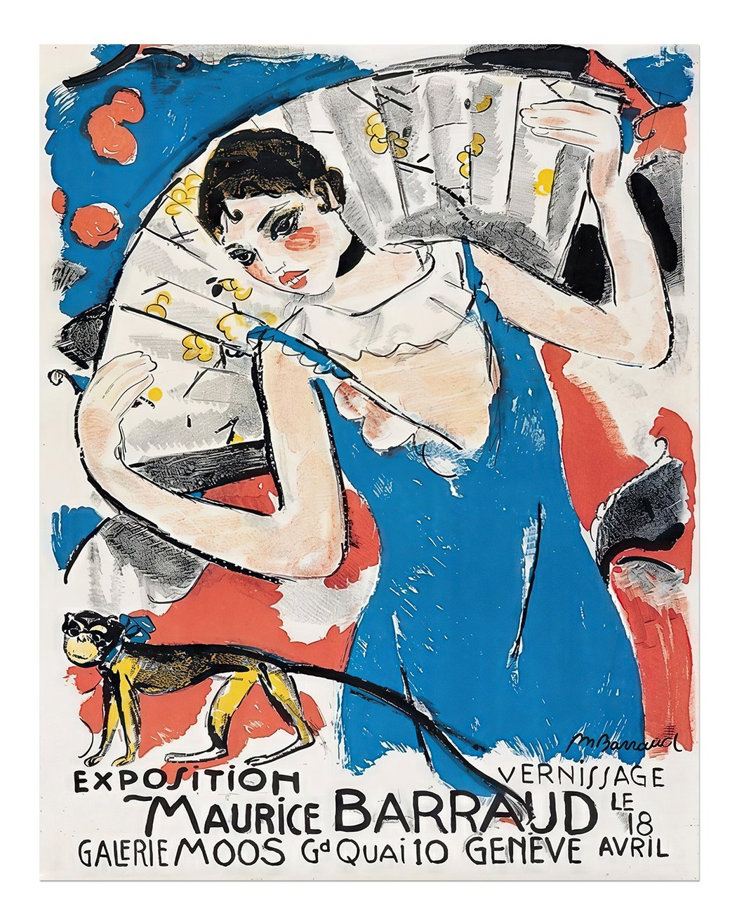 Vintage wall art Maurice Barraud exhibition design exhibition scene