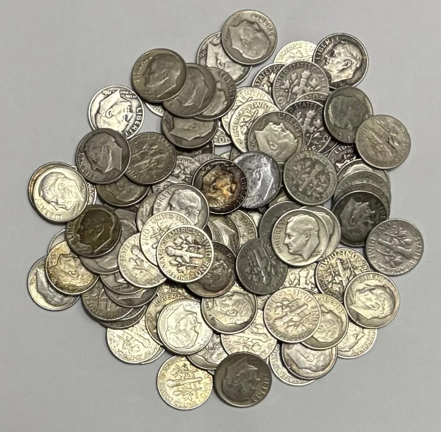 Roosevelt Silver Dime Culls Dirty Worn or damaged 90% Silver 1946-1964 PDS