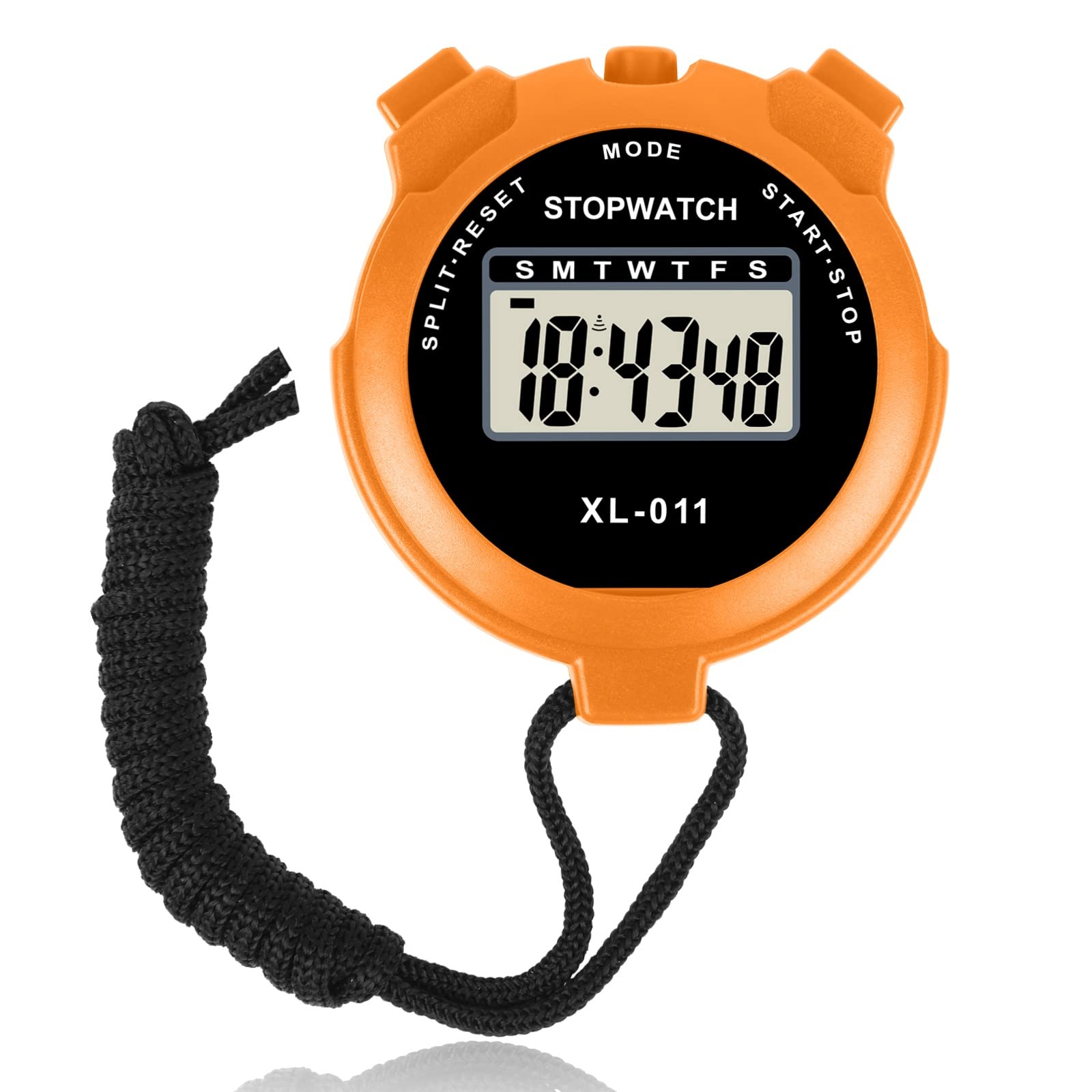 Large Display Stopwatch Digital Sport Timer with Single Lap Split, 12/24 Hour