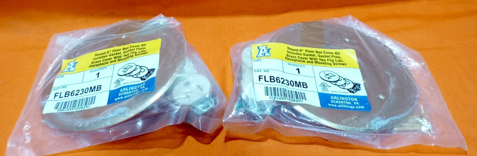 Lot Of 2 Arlington FLB6230MB  Round 6" Floor Box Cover Kit