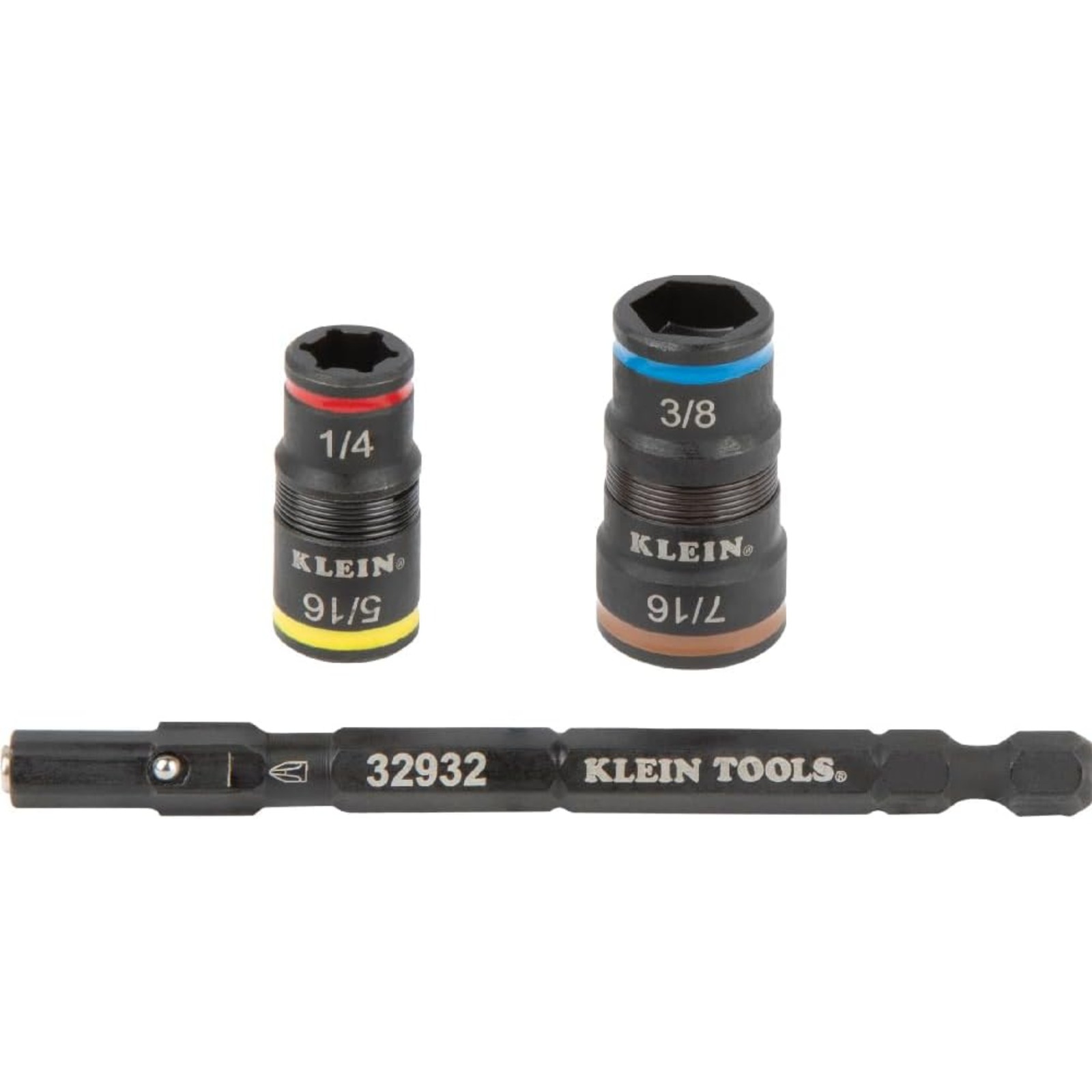 Klein Tools 85515HD 3pc Mini Ratchet Impact Stubby Driver SAE Socket Set