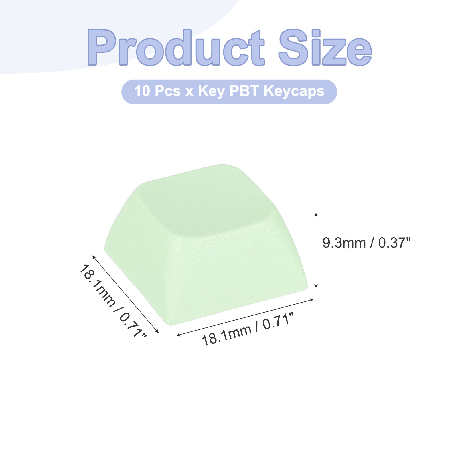 10Pcs XDA Profile Keycap Set PBT Mechanical Numeric Keypads, Fresh Green