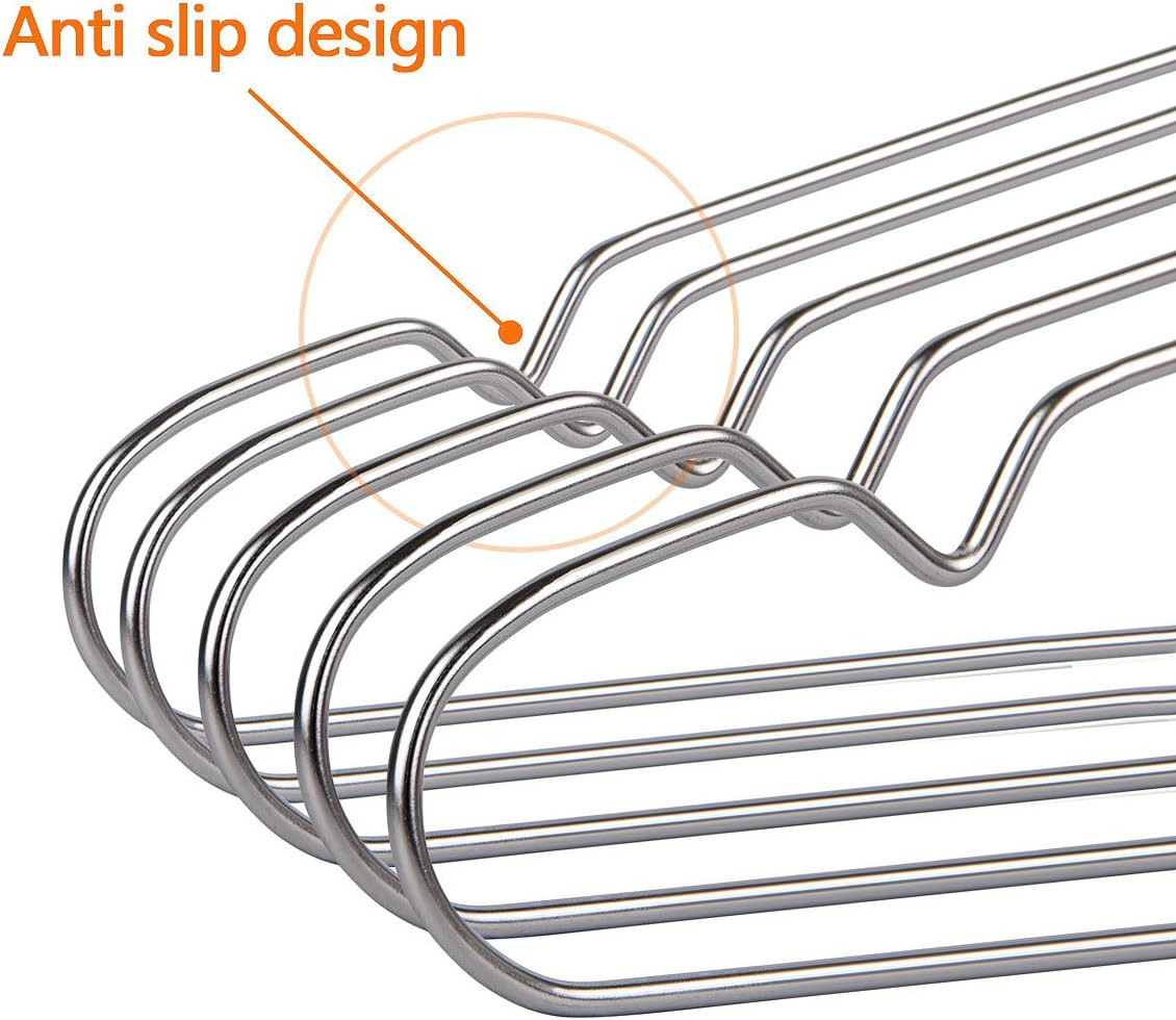 30 Pack Heavy Duty Stainless Steel Hangers, Space-Saving Silver Clothes Hangers