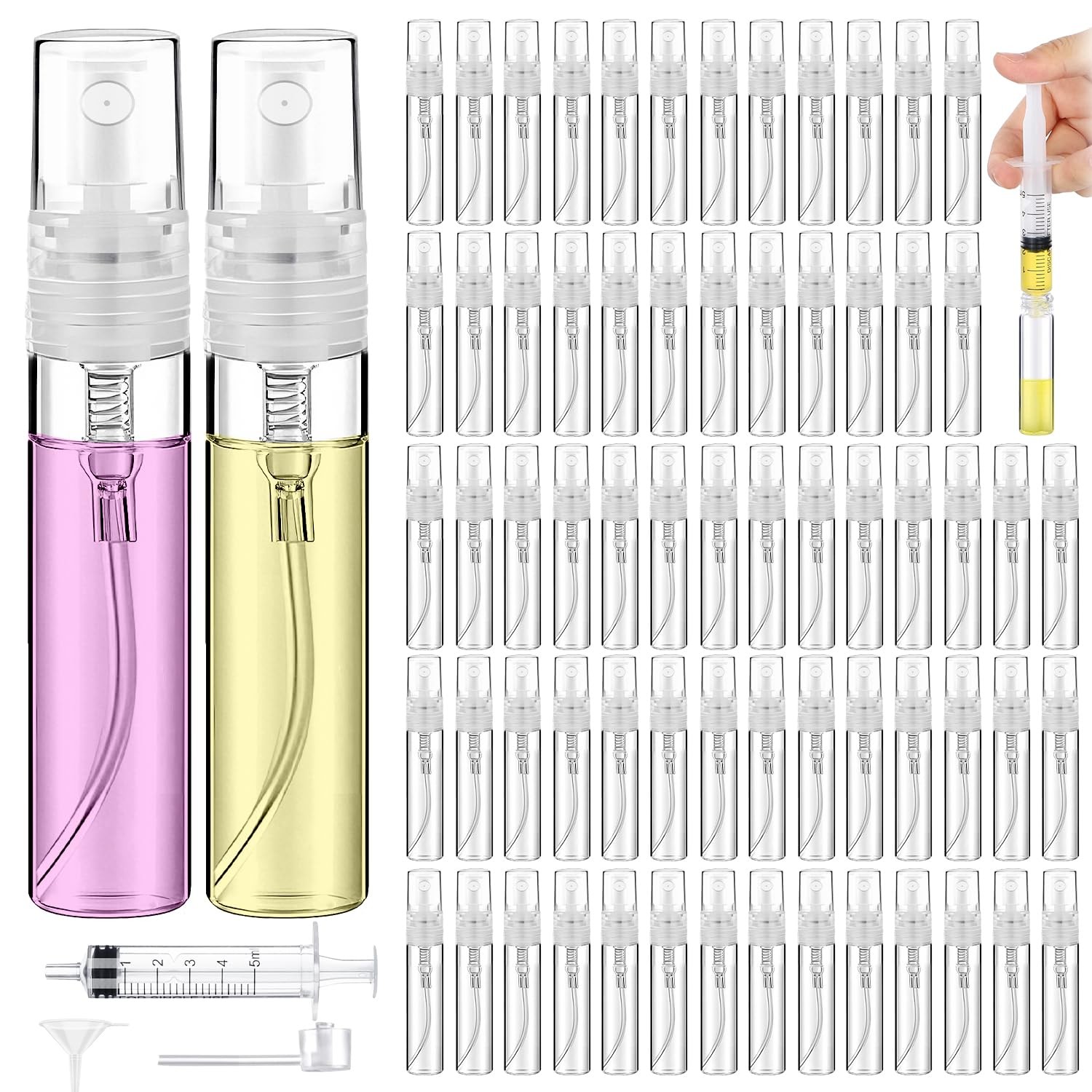 Botella pulverizadora pequeña de 5 ml, de plástico transparente, rellenable