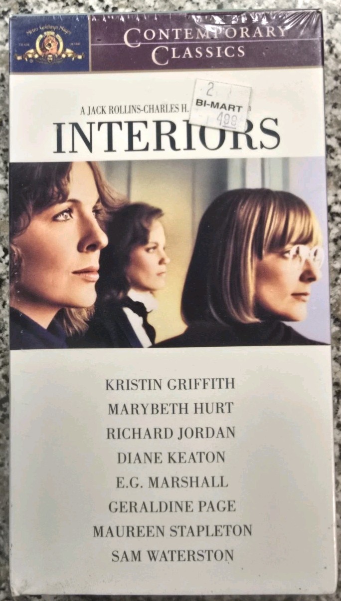 INTERIORS (vhs) Kristin Griffith, Marybeth Hurt, Diane Keaton. Like NEW. Rare NR