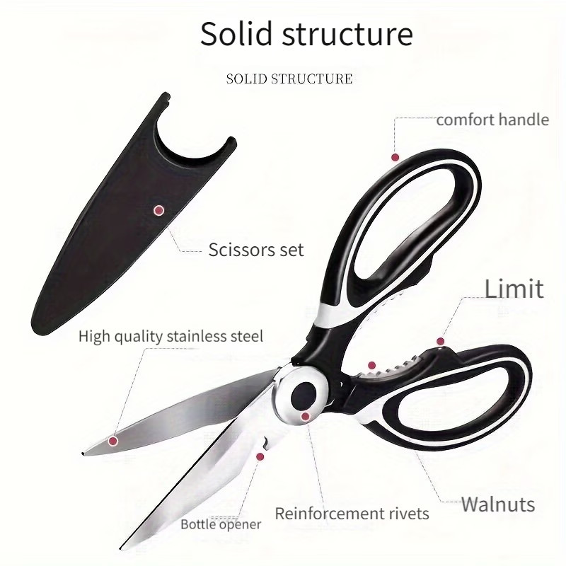Stainless Steel Multi-Functional Kitchen Scissors for Fish