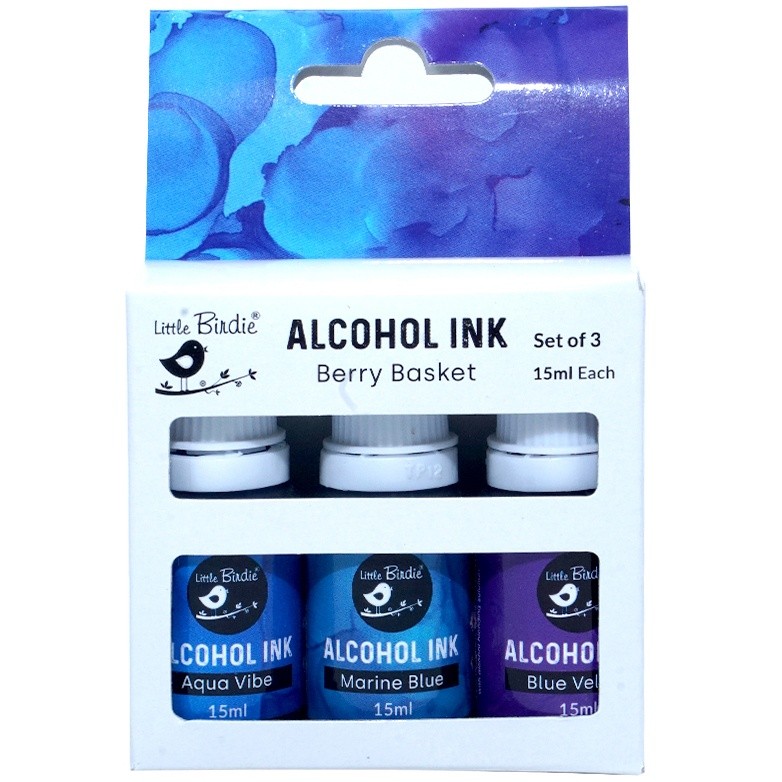 Little Birdie Alcohol Ink 15ml 3/Pkg-Berry Basket - 3 Pack