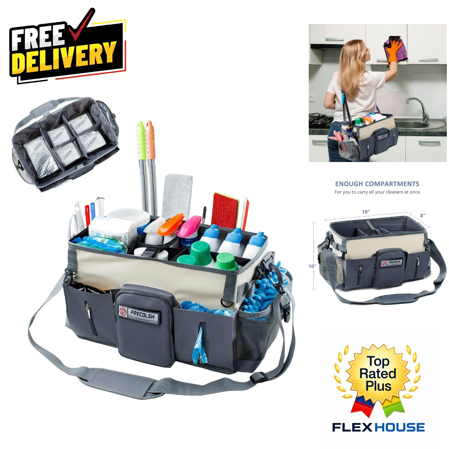 Versatile Wearable Cleaning Caddy - Large Capacity for Home & Professional Use
