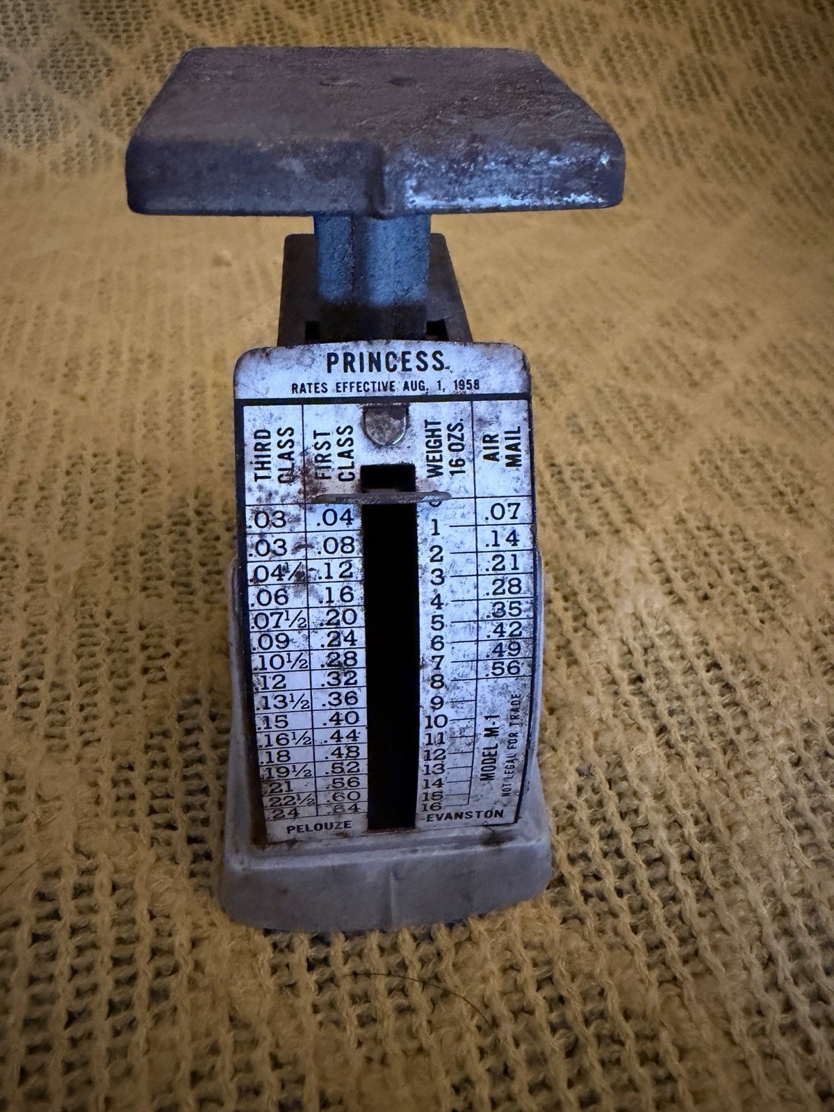 Vintage Letter Postal Scale First, Third Class, Air mail Princess Pelouze 1958