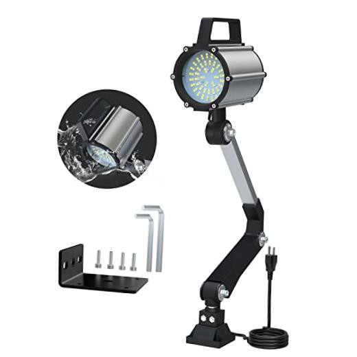 Adjustable Angle LED Machine Long-Arm Dual-Color Work Light, 25W Machine Silver