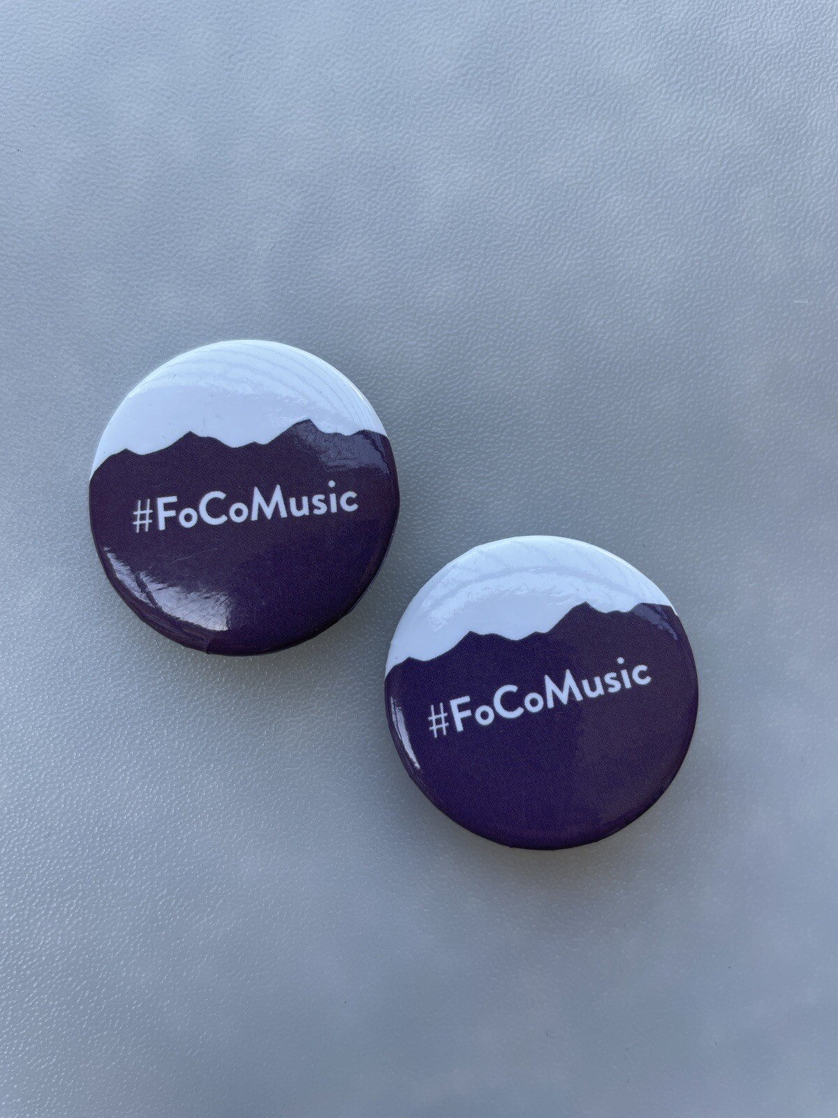 Lot of 2 #FoCoMusic Festival Buttons Pins FoCoMX Colorado Fort Collins