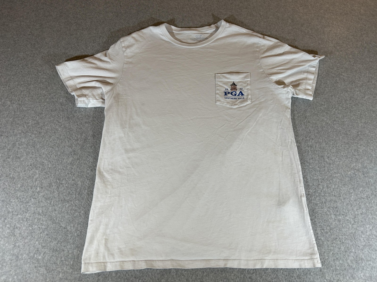 Vinyard Vines Shirt Mens Large Golf 2022 Southern Hills PGA Pocket Short Sleeve