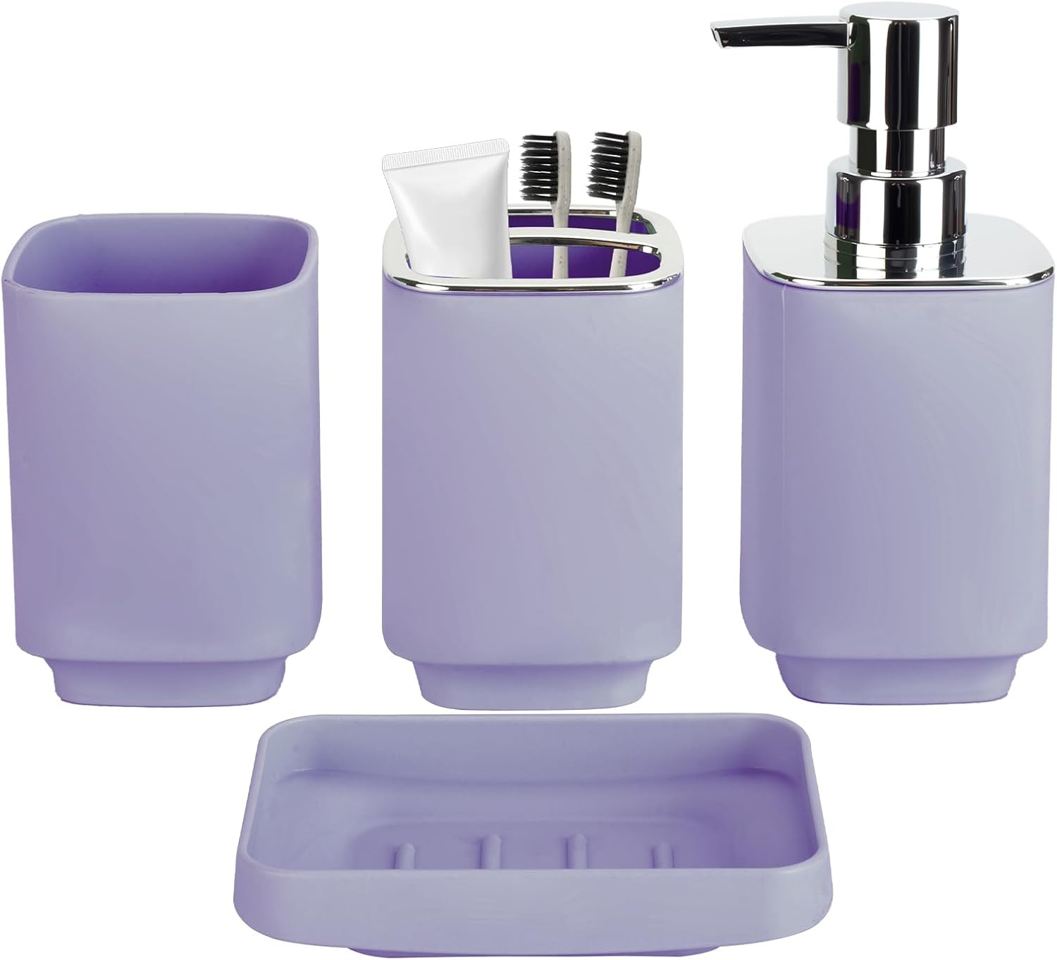4Pack Bathroom Accessories Set, Bohemian Bathroom Sink Set, Contain Soap Dispens