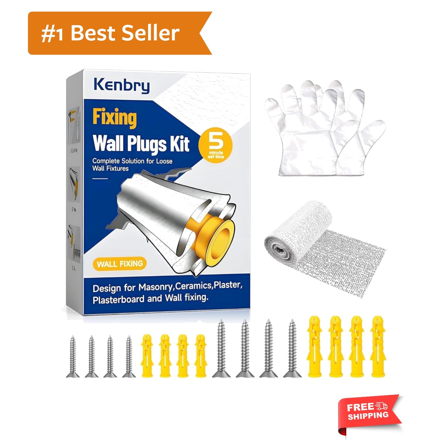 Fast & Effective Drywall Anchor Repair Kit - No Redrilling Needed, Universal Fit