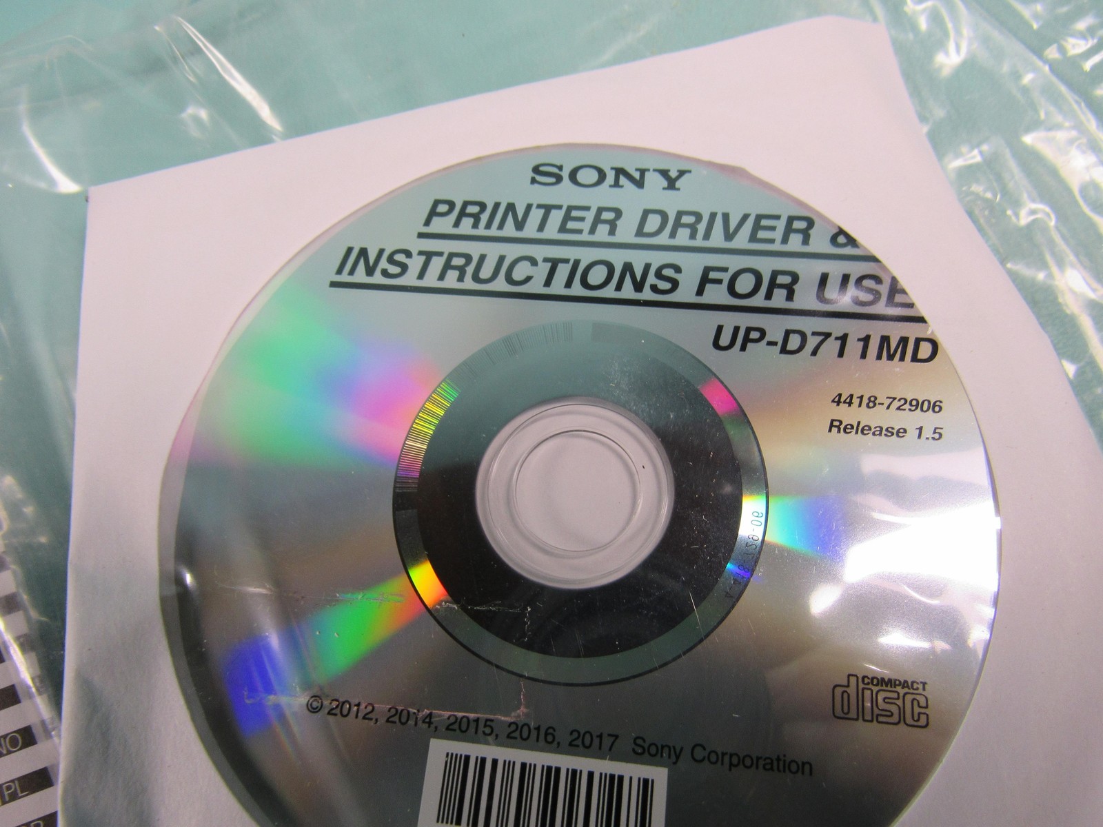Sony UP-D711MD Digital Graphic Printer Manual Driver CD OEM Software Set New