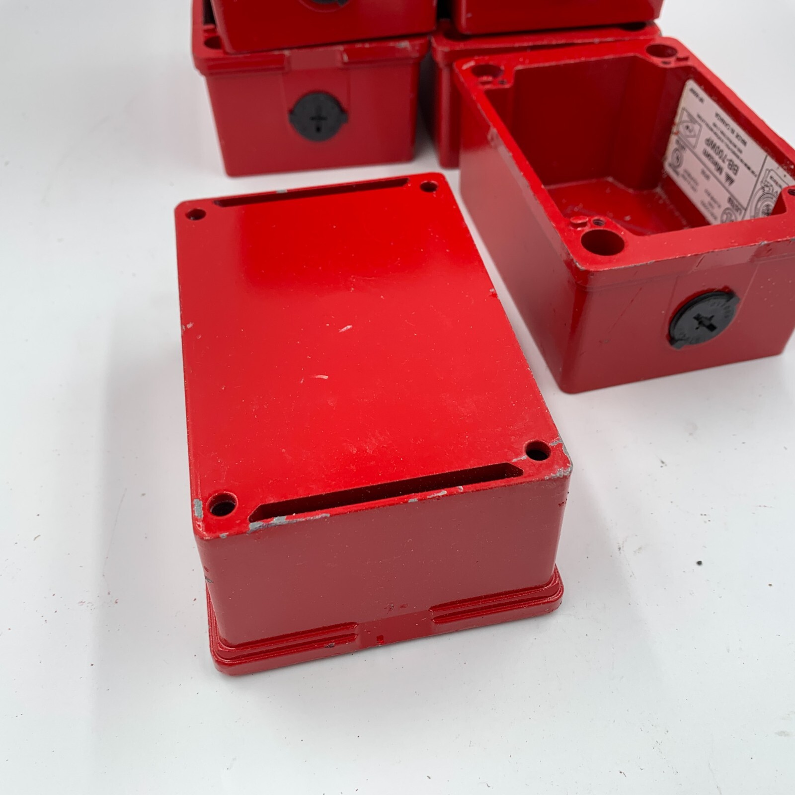 8 Pack Mircom BB-700WP Alarm Surface Mount Backbox Red