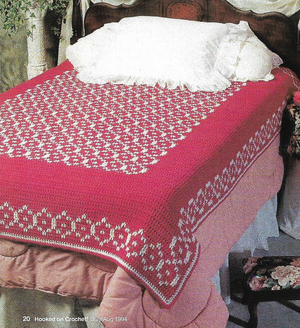 EXQUISITE EYELET AFGHAN HOME DECOR DIGEST SIZE CROCHET PATTERN INSTRUCTIONS