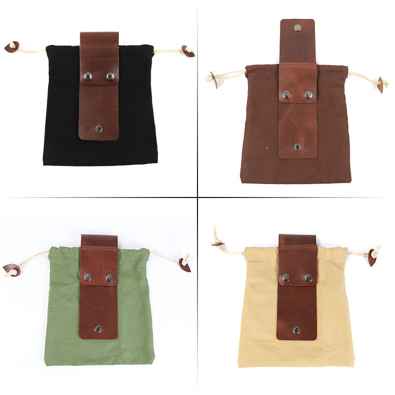 Portable Foldable Metal Detecting Finds Pouch Canvas Drawsting Waist Bag Outdoor